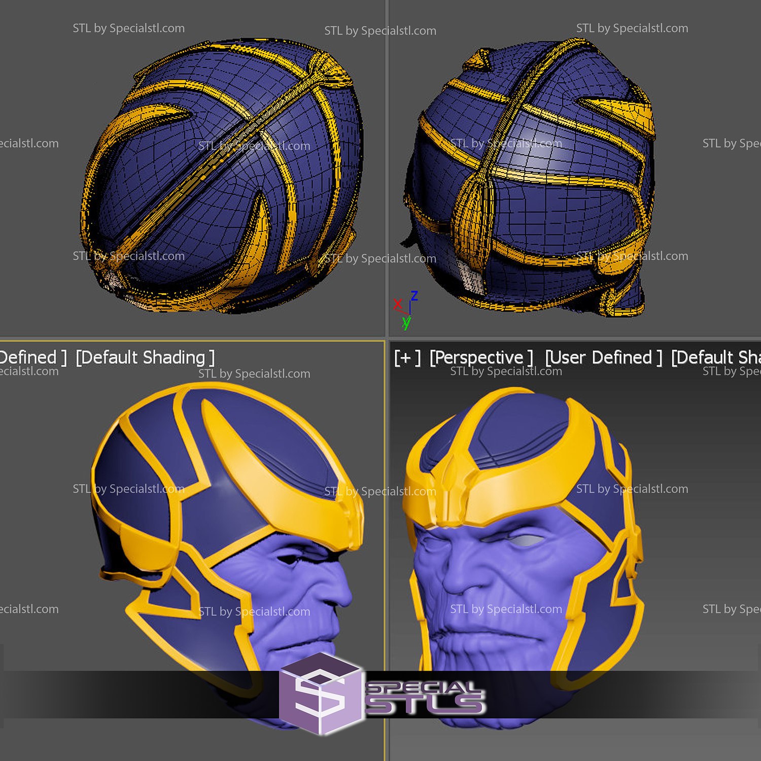 cosplay stl dossiers thanos casque visage coquille 3D print model - Mito3D
