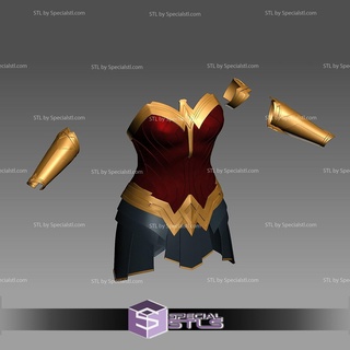 cosplay stl files wonder woman full body armor 3d print model - Mito3D
