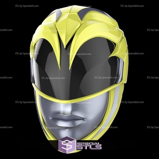 cosplay stl files yellow ranger 2017 helmet power 3d print model - Mito3D