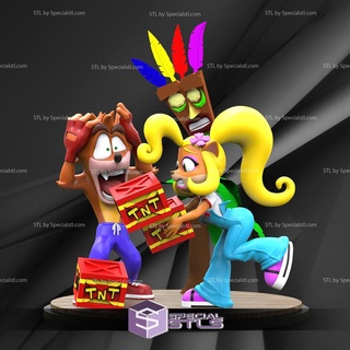 crash bandicoot diorama v2 stl files 3d print model - Mito3D