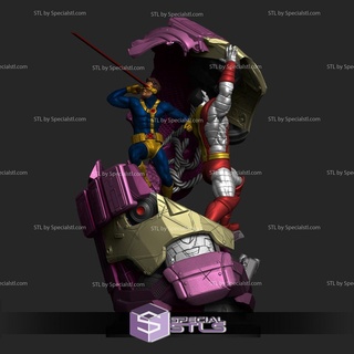 cyclops colossus vs sentinel stl files 3d printing figurine 3d print model - Mito3D