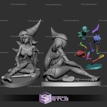 Sombrio mágico menina sentado pose yu gi oh 3d print model - Mito3D
