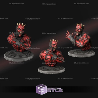 darth mazo busto stl archivos guerra Galaxias 3d impresión figurilla 3d print model - Mito3D