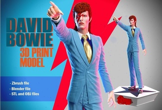 david Bowie Admirador arte 3d print model - Mito3D
