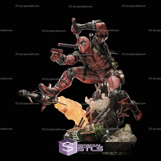 deadpool rocket bullet action pose stl files 3d printing figurine 3d print model - Mito3D