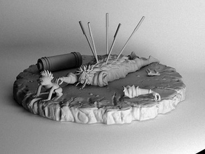 ölüm faliyet alani sahne Jiraiya Naruto 3d print model - Mito3D