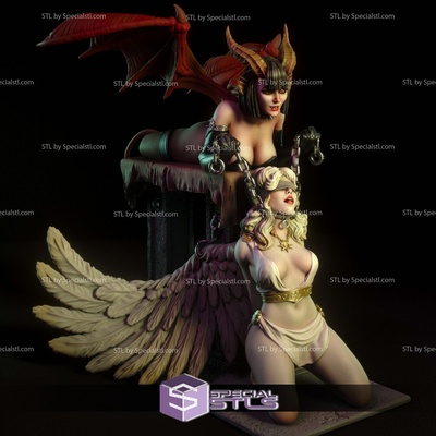 demon dominatrix angel digital 3d sculpture specialstl 3d print model - Mito3D