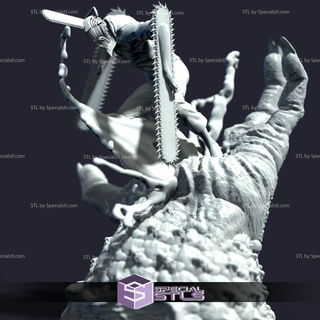 denji aplastar diorama Listo impresión motosierra hombre 3d print model - Mito3D