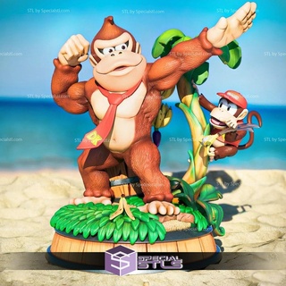 Burro Kong playa 3d impresión modelo diorama 3d print model - Mito3D