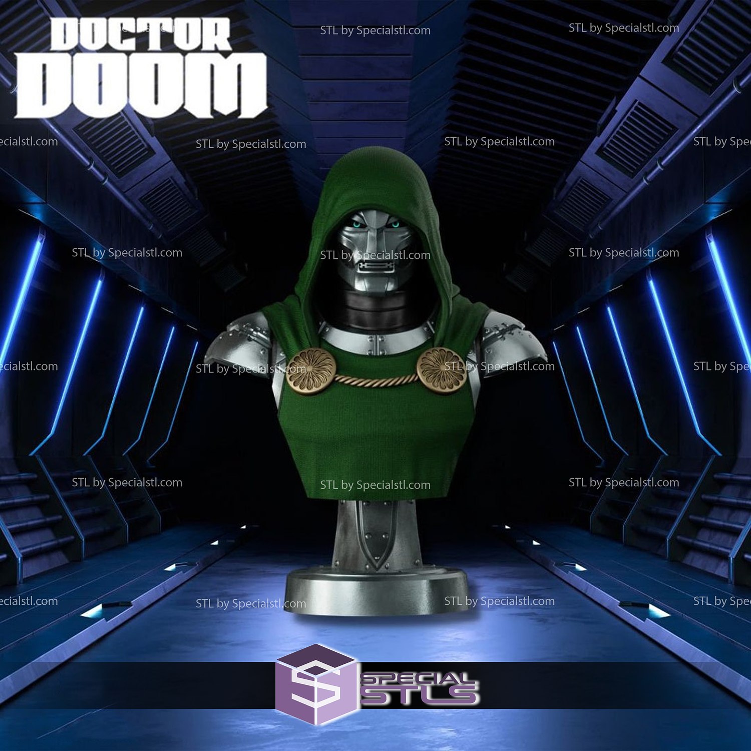 dr doom bust stl files 3D print model - Mito3D