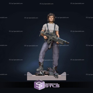 ellen ripley pistola stl File v2 alieno 3d stampa figurina 3d print model - Mito3D