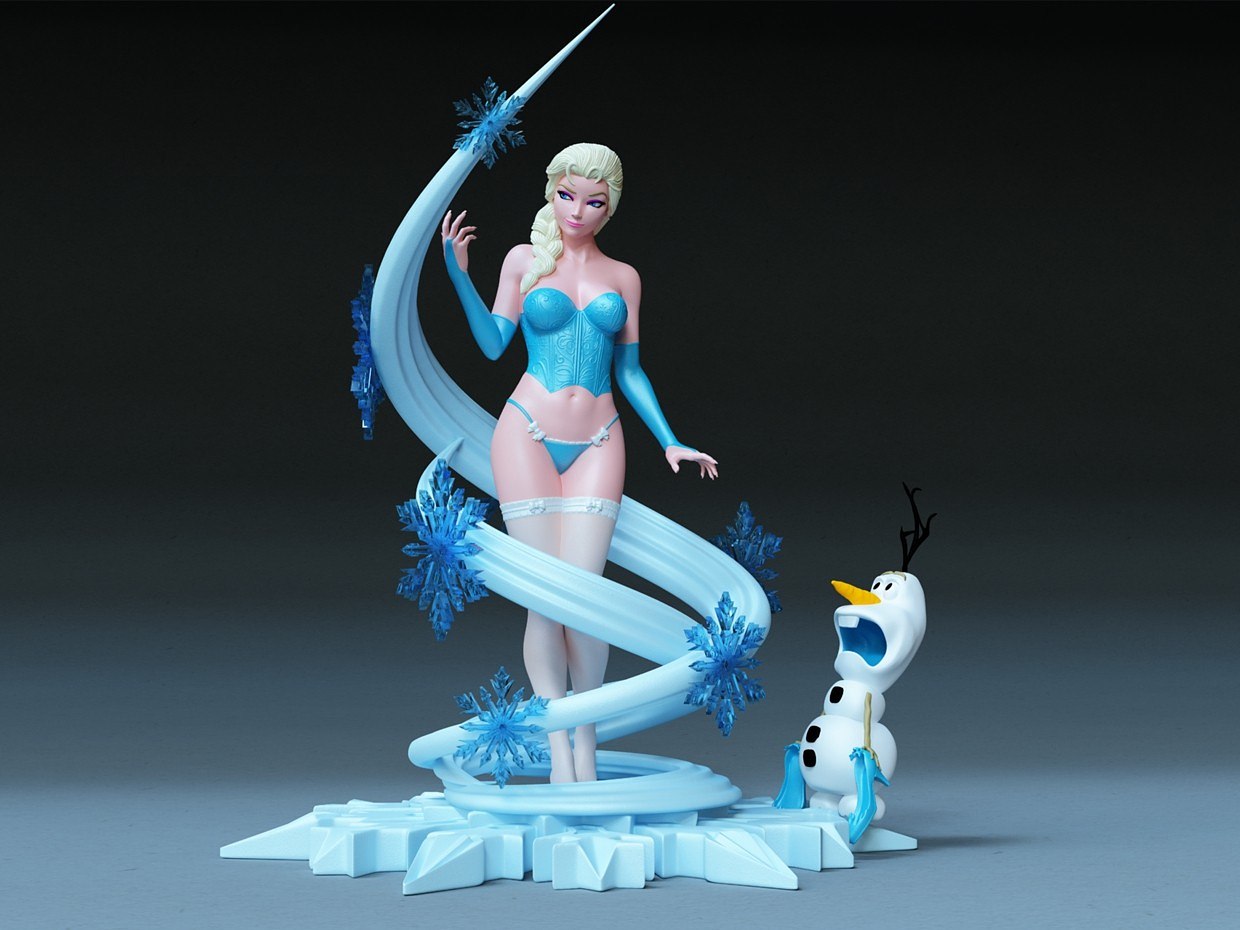 Elsa glace Princesse fanart 3D print model - Mito3D