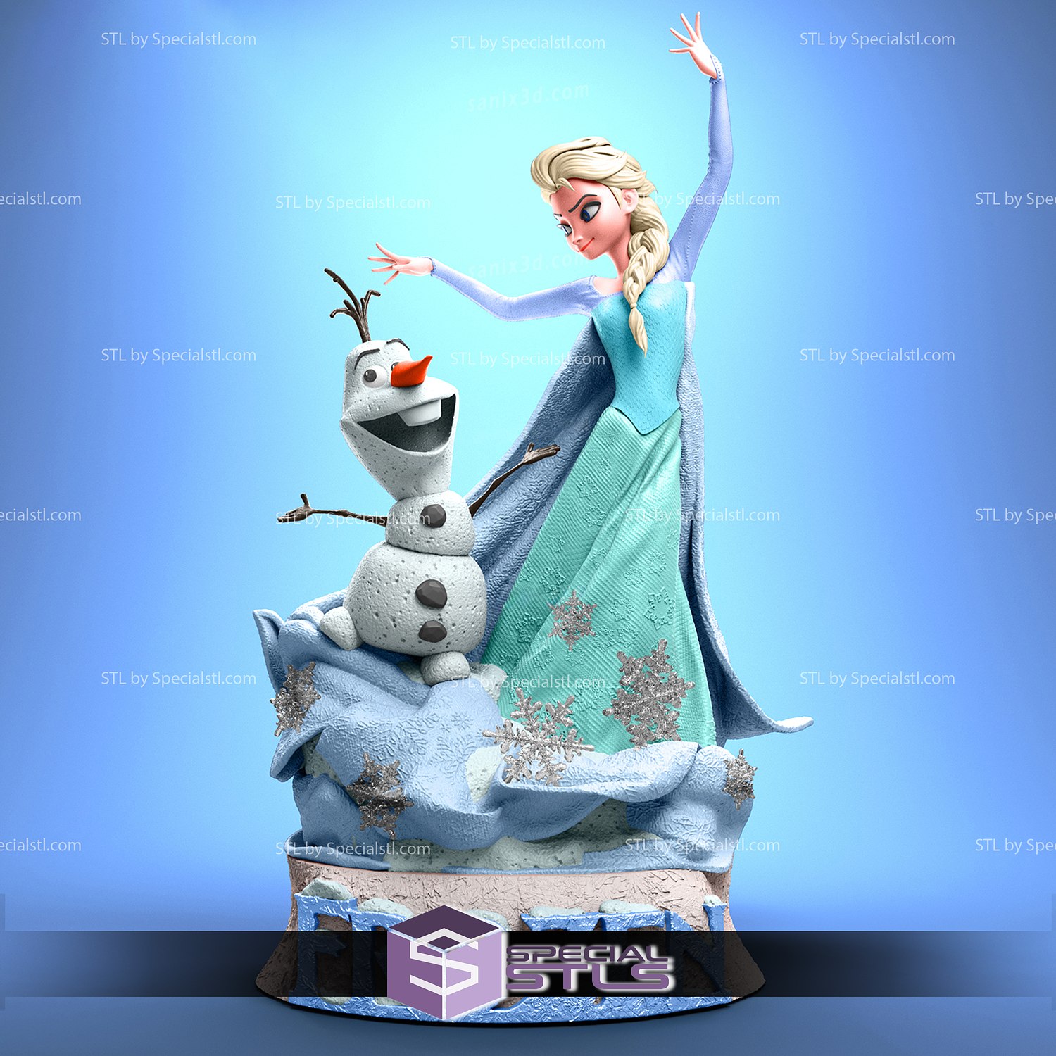 Elsa olaf diorama v3 3d impressão estatueta 3D print model - Mito3D