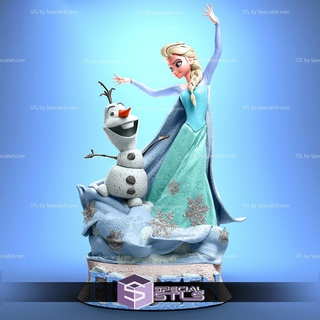 Elsa Olaf diyorama v3 3d baskı heykelcik 3d print model - Mito3D