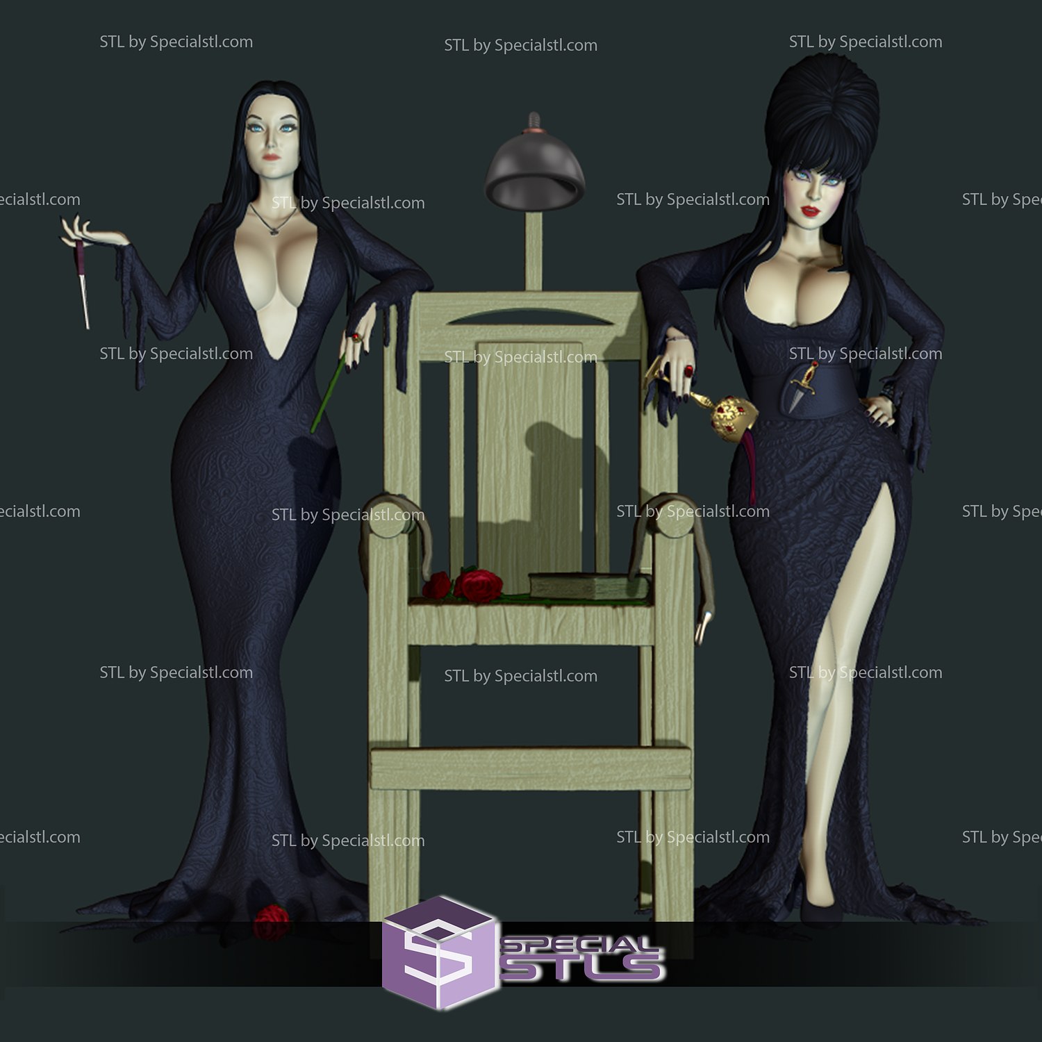 Elvira mortalité fanart 3D print model - Mito3D