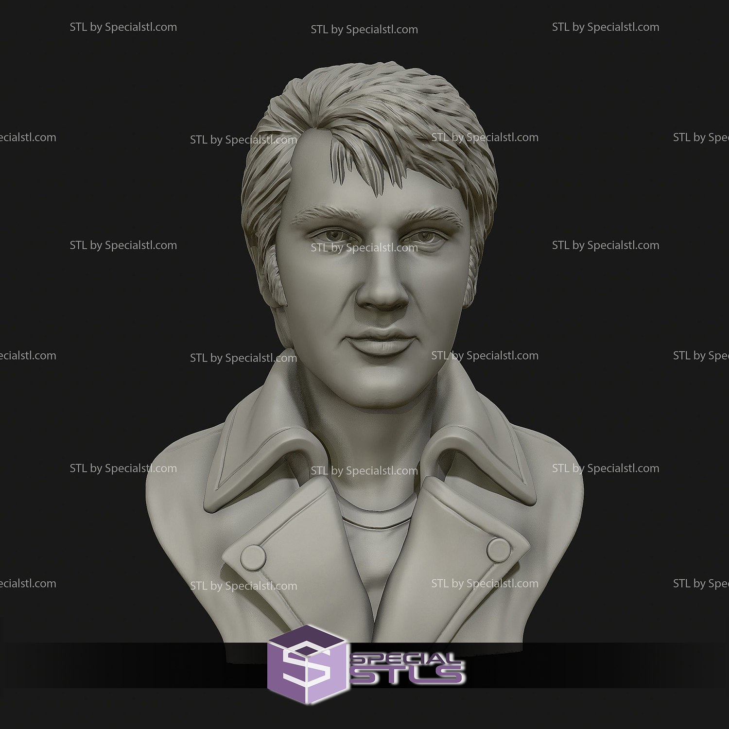 Elvis Presley busto Listo 3d impresión 3D print model - Mito3D