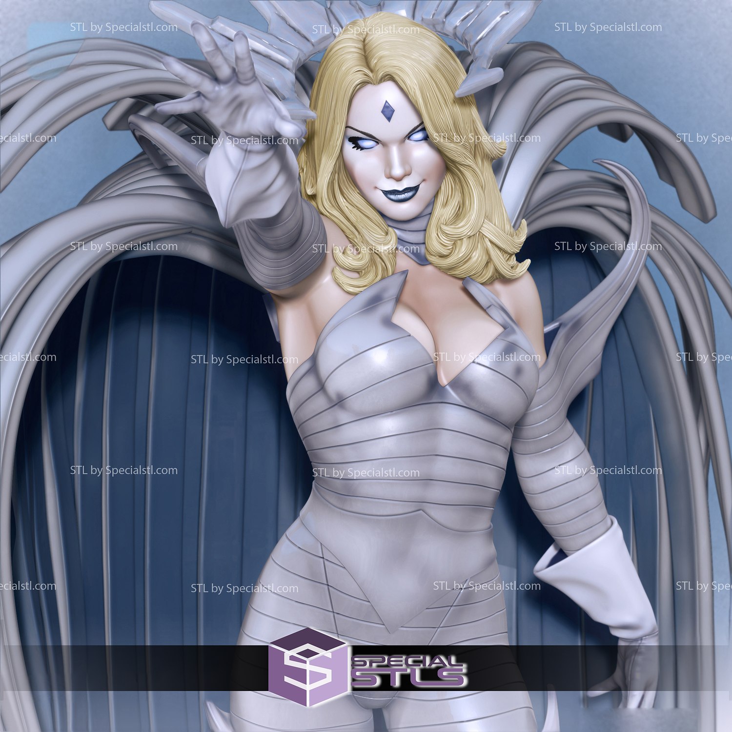 Emma Frost unheimlich Ausführung 3d Drucken Figur Männer stl Dateien 3D print model - Mito3D