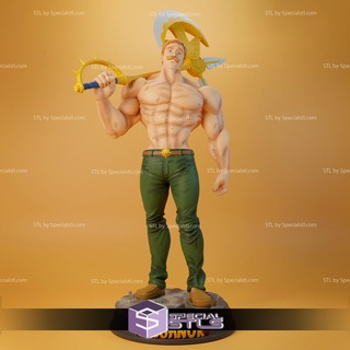 escanor 3d printing figurine v2 seven deadly sins stl files 3d print model - Mito3D