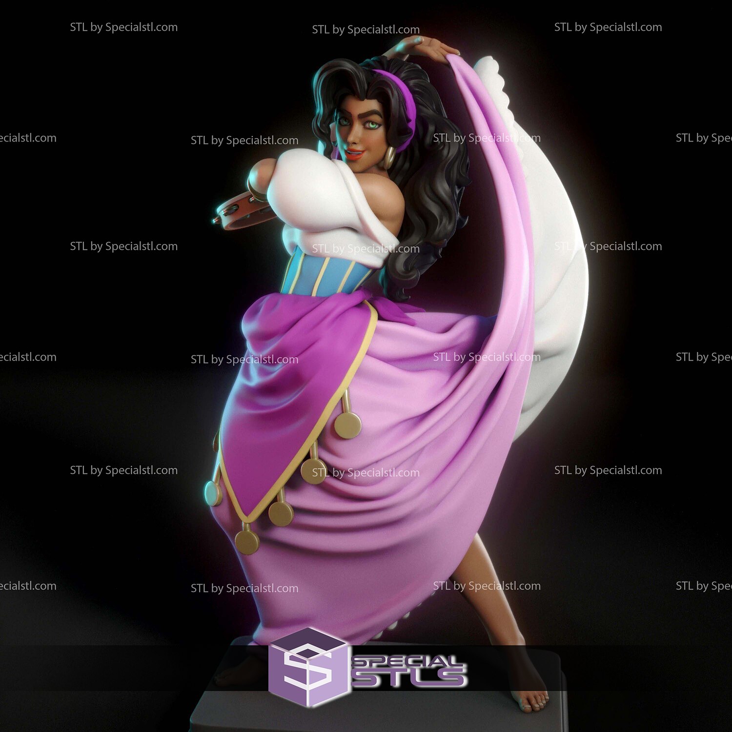 esmeralda kambur of notre dame dijital 3d heykel özel 3D print model - Mito3D