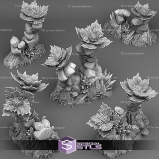 february 2023 fantastic plants rocks miniatures 3d print model - Mito3D