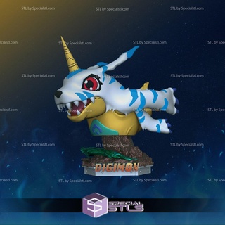 Gabumon Digimon büst hazır 3d Yazdır 3d print model - Mito3D