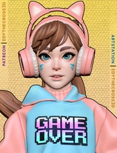 gamer girl 3d print model - Mito3D