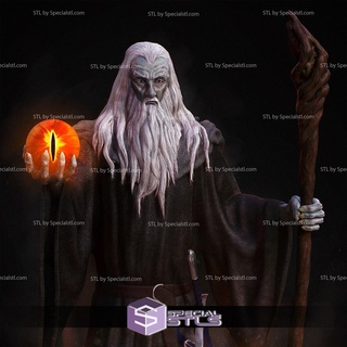 gandalf black 3d printing figurine lord rings stl files 3d print model - Mito3D