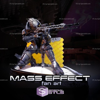 garrus vakarian sniper 3d printing model mass effect stl files 3d print model - Mito3D