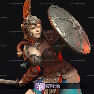 geek femme guerrier 3d impression stl dossiers 3d print model - Mito3D