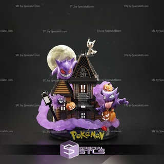 gengar halloween stl files pokemon 3d printing figurine 3d print model - Mito3D