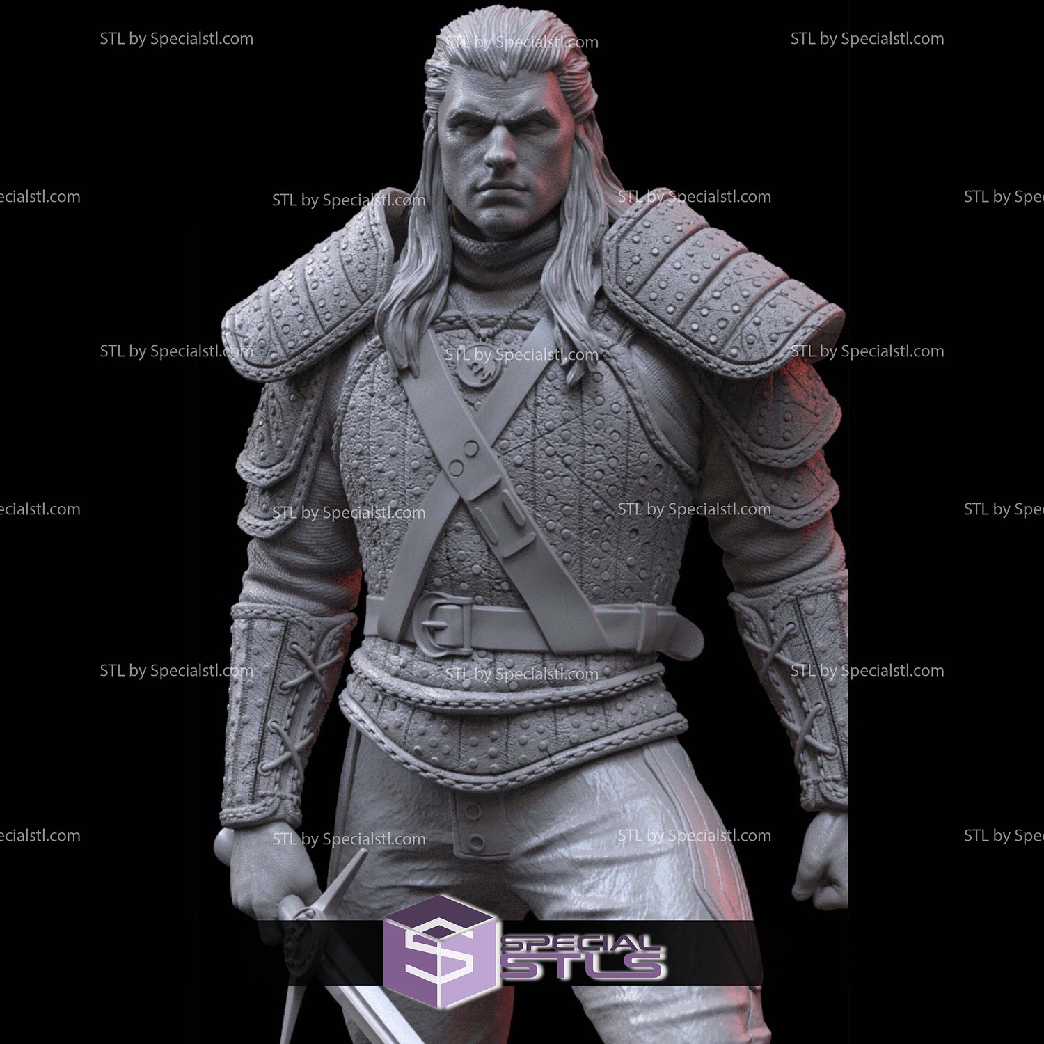 geralt of rivia henry cavill digitale scultura speciale 3D print model - Mito3D