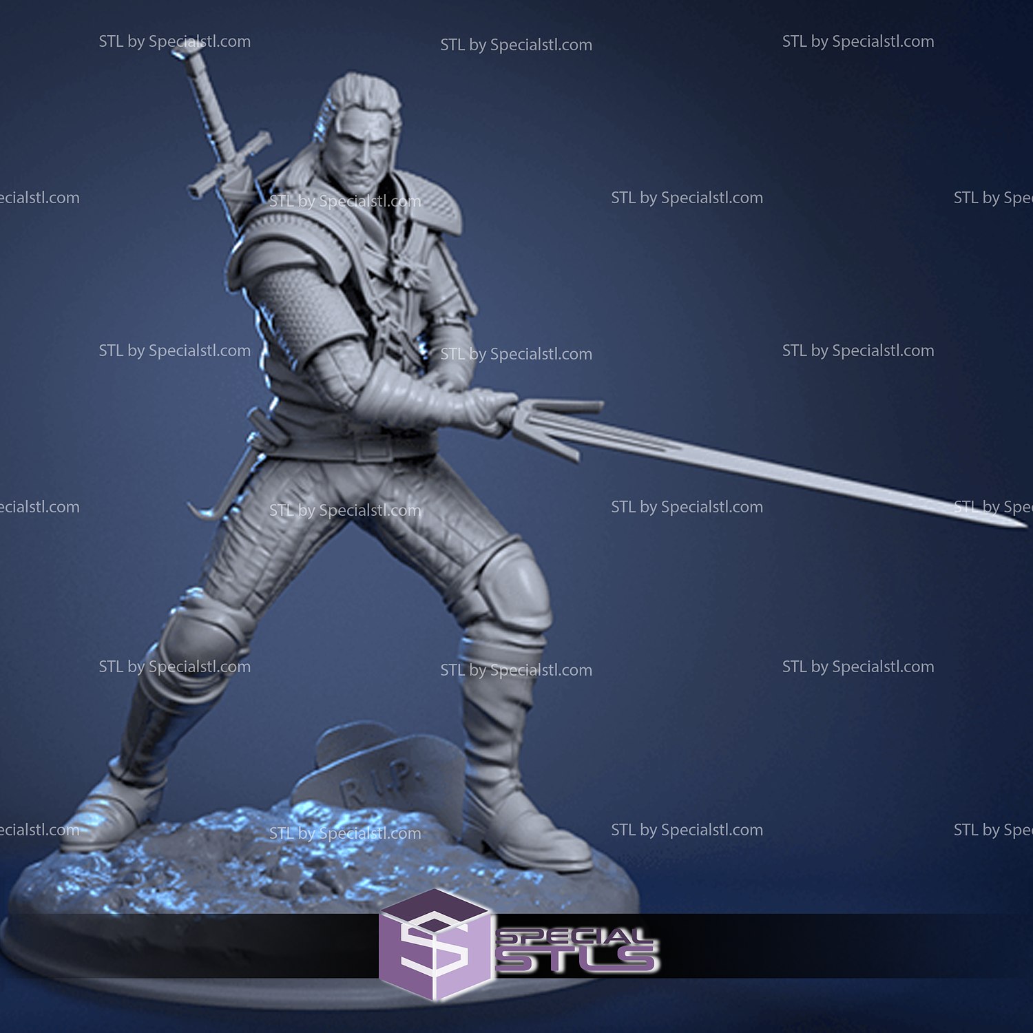 geralt brujo vídeo juego stl archivos 3D print model - Mito3D