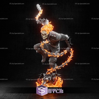 ghost rider action pose 3d printing figurine stl files 3d print model - Mito3D