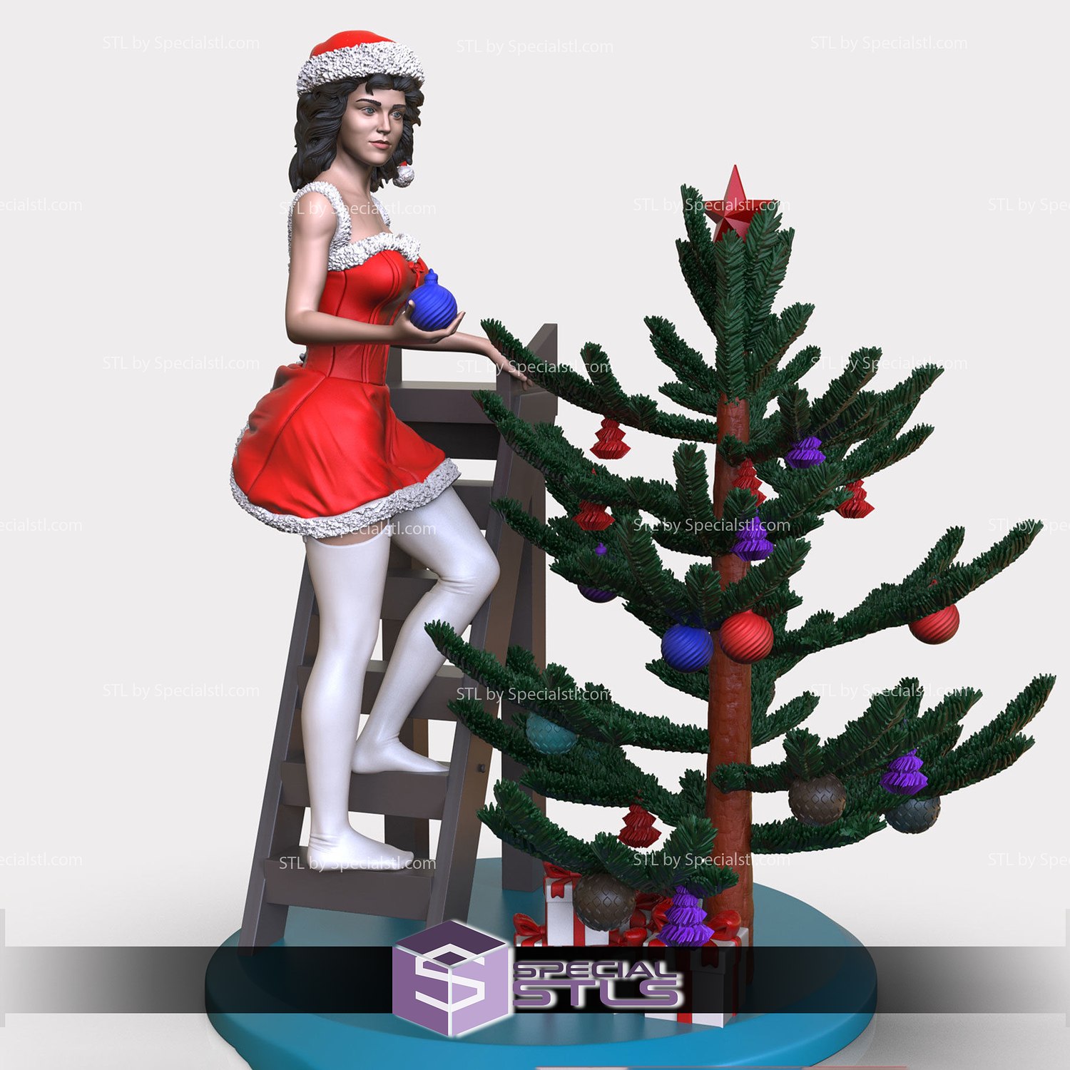 girl christmas tree fanart 3D print model - Mito3D