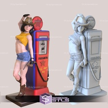 girl gas station 3d print model - Mito3D