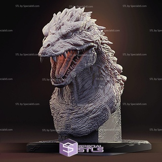 godzilla 2000 bust 3d printing model stl files 3d print model - Mito3D