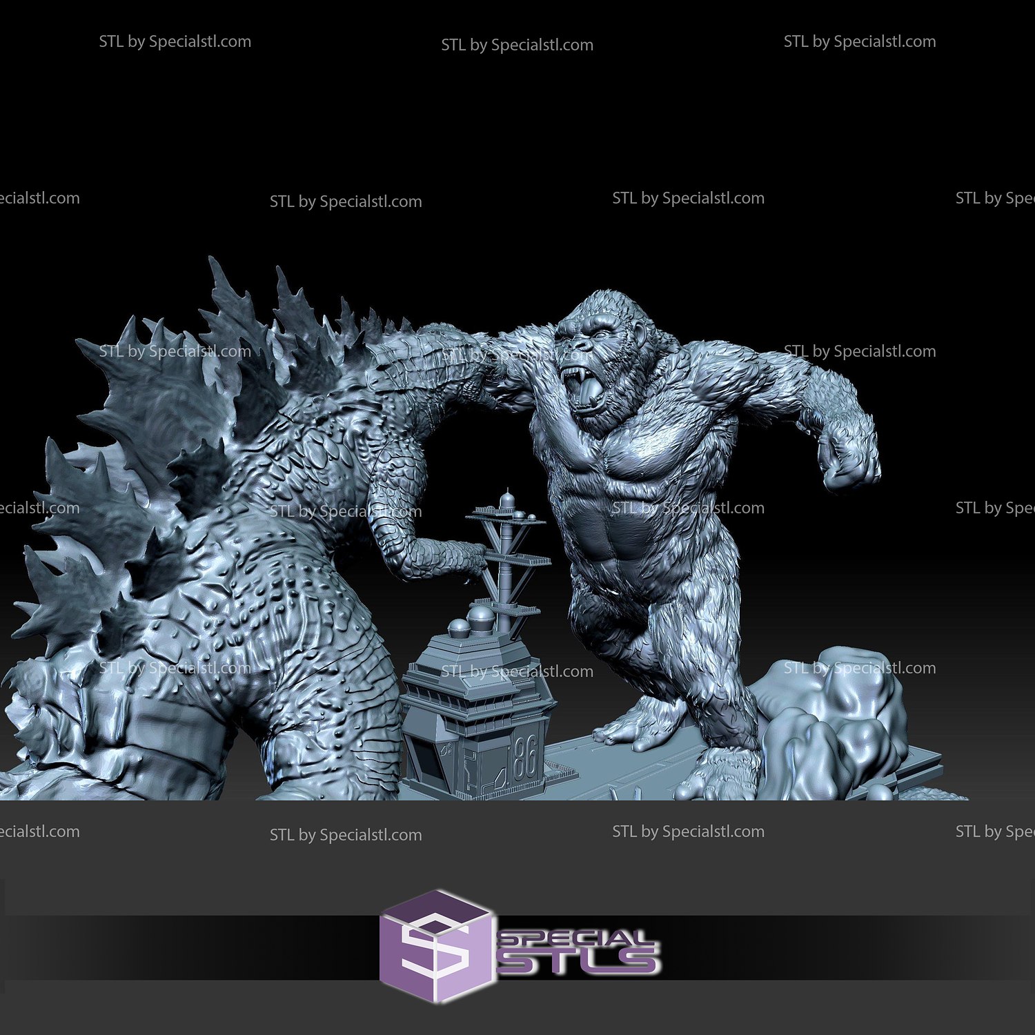 Godzilla kong 3d modelo 3D print model - Mito3D