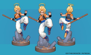 Gogeta Mädchen Dragon Ball 3d print model - Mito3D