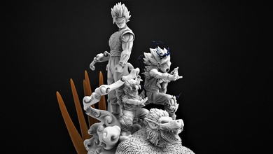 gohan transformation diorama 3d print model - Mito3D