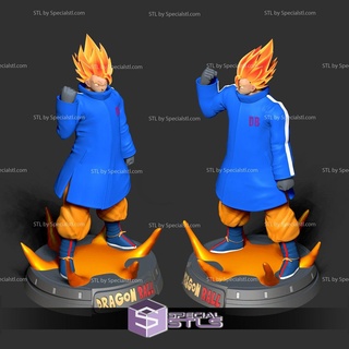 goku azul chaqueta 3d impresión modelo 3d print model - Mito3D