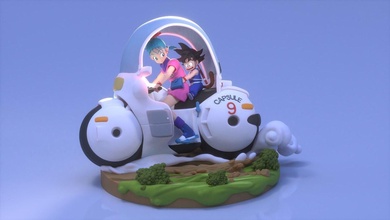 Goku bulma motociclo sfera drago 3d print model - Mito3D