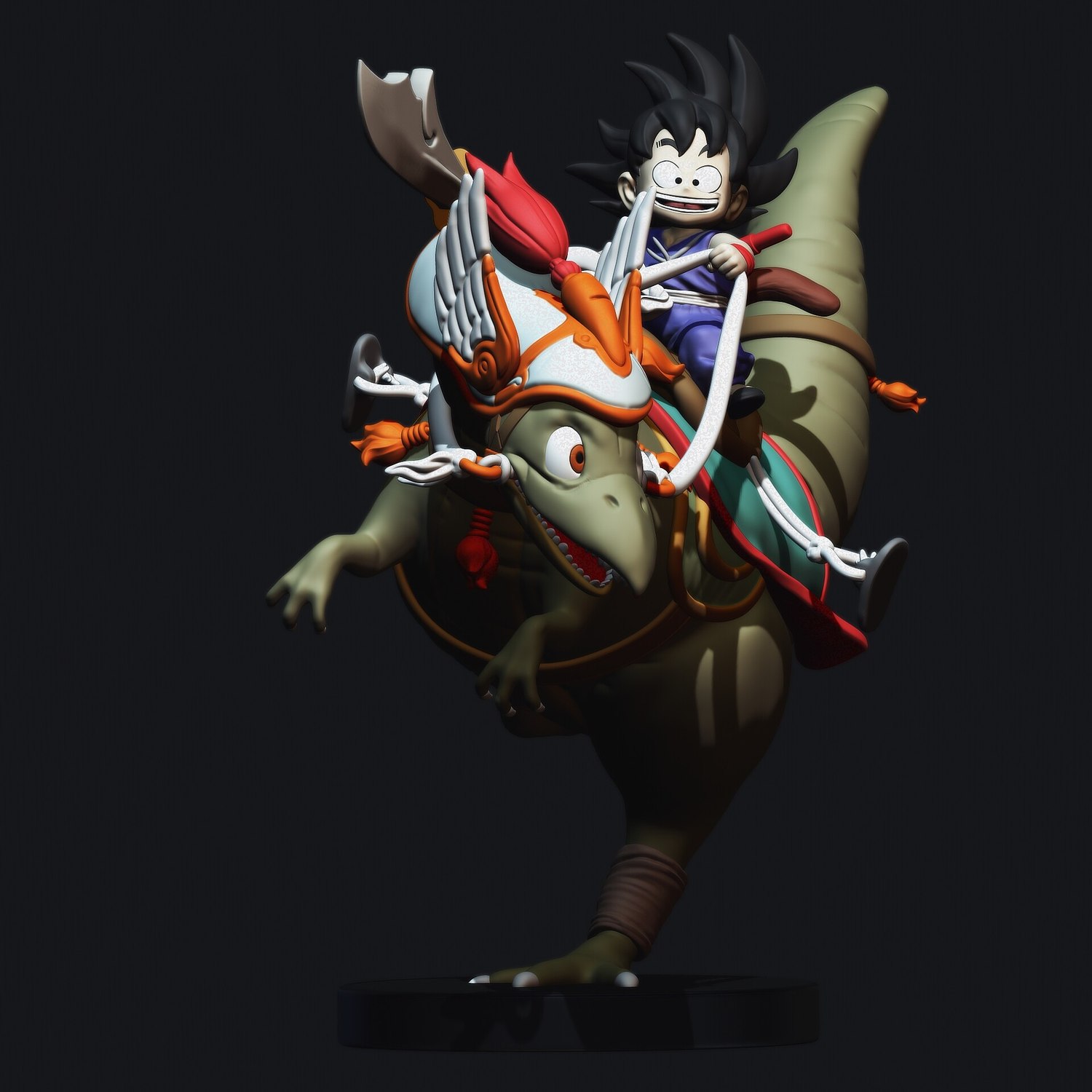 Goku Dino Fan Art Dragon Ball 3D print model - Mito3D