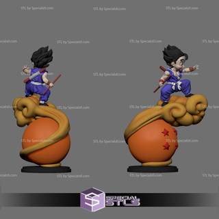Goku criança vôo v2 stl arquivos 3d print model - Mito3D