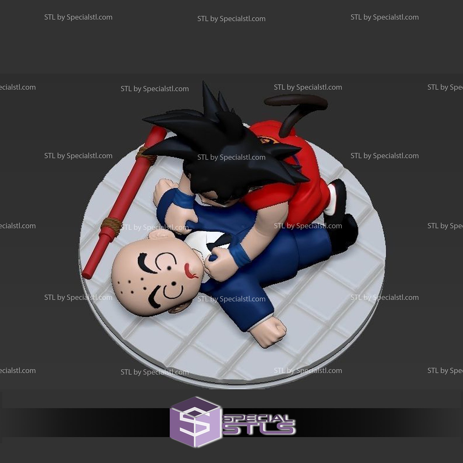 Goku Krillin doeu 3d impressão estatueta esfera dragão 3D print model - Mito3D