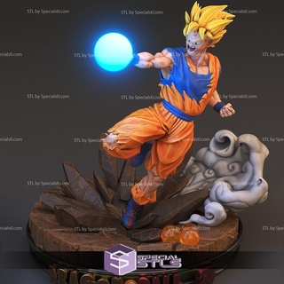 Goku ssj2 stl arquivos açao 3d print model - Mito3D