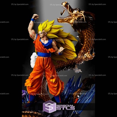 goku ssj3 dragon v2 digital stl files specialstl son 3d print model - Mito3D