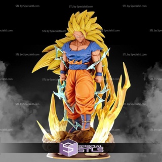 Goku ssj3 stl Dateien Stehen v2 Dragon Ball 3d druckbar 3d print model - Mito3D