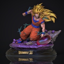 Goku super saiyan 3 diorama esfera dragão 3d print model - Mito3D
