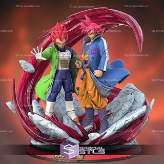Goku vegeta super saiyan Deus stl arquivos esfera dragão 3d print model - Mito3D