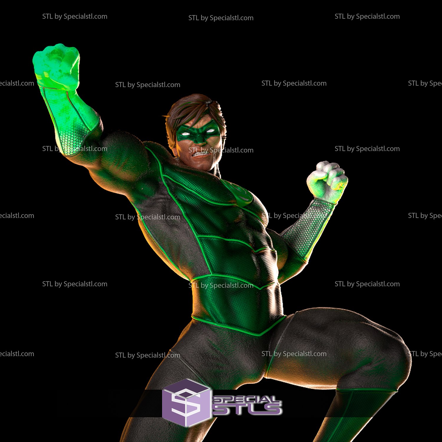 vert lanterne hal Jordan poison 3d impression figurine dc stl dossiers 3D print model - Mito3D